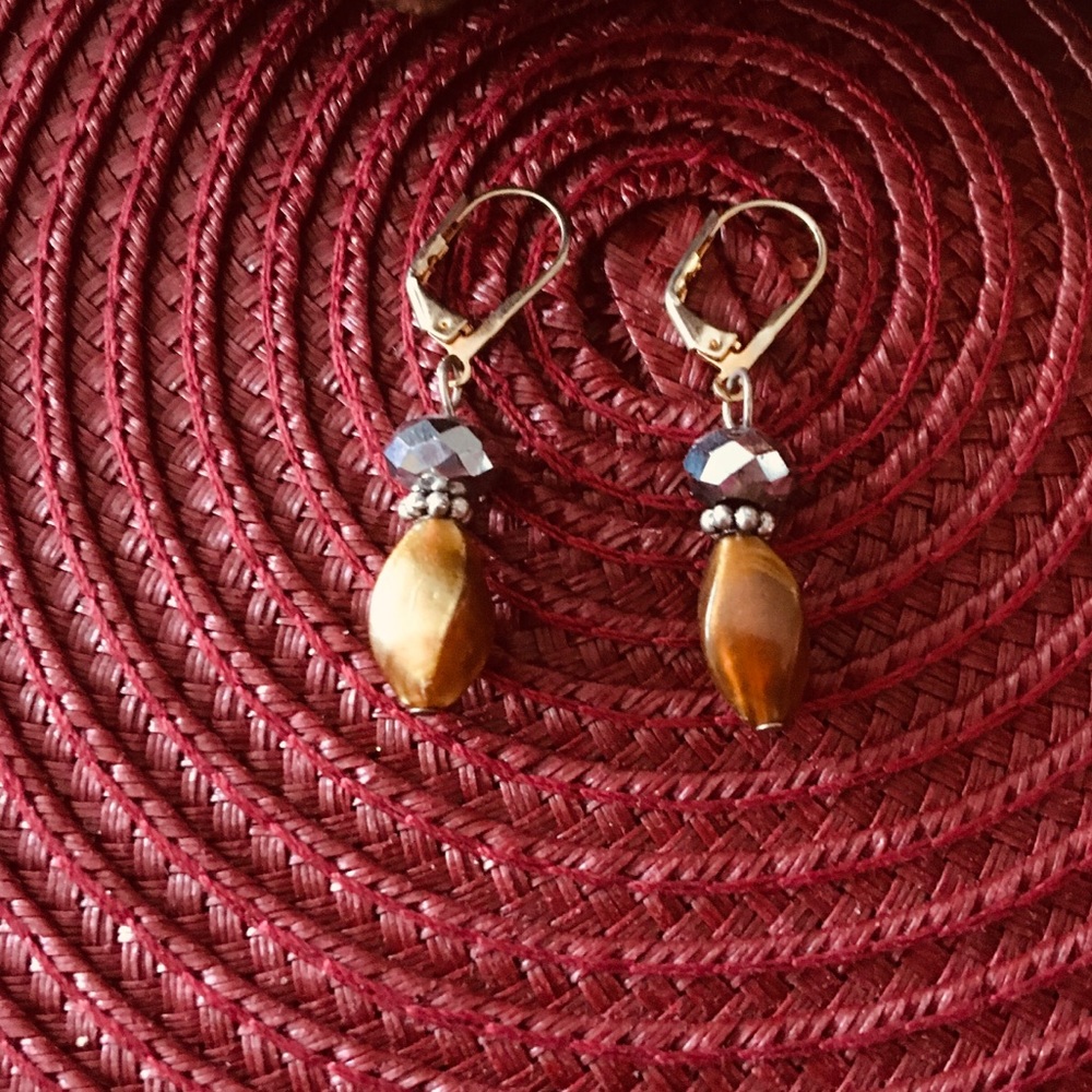 Small Acrylic & Crystal Earrings